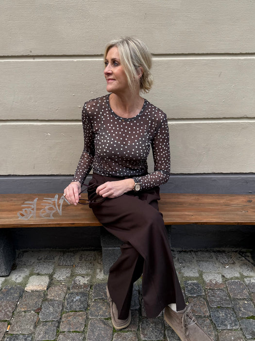 Mesh bluse med prikker - Mesh bluse med prikker