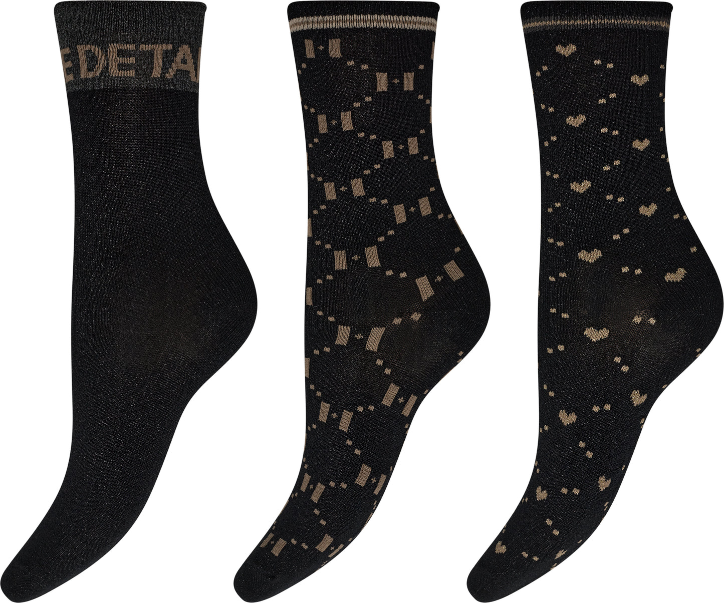 149622 | HYPE THE DETAIL - 3-Pack Socks Sort mønstret