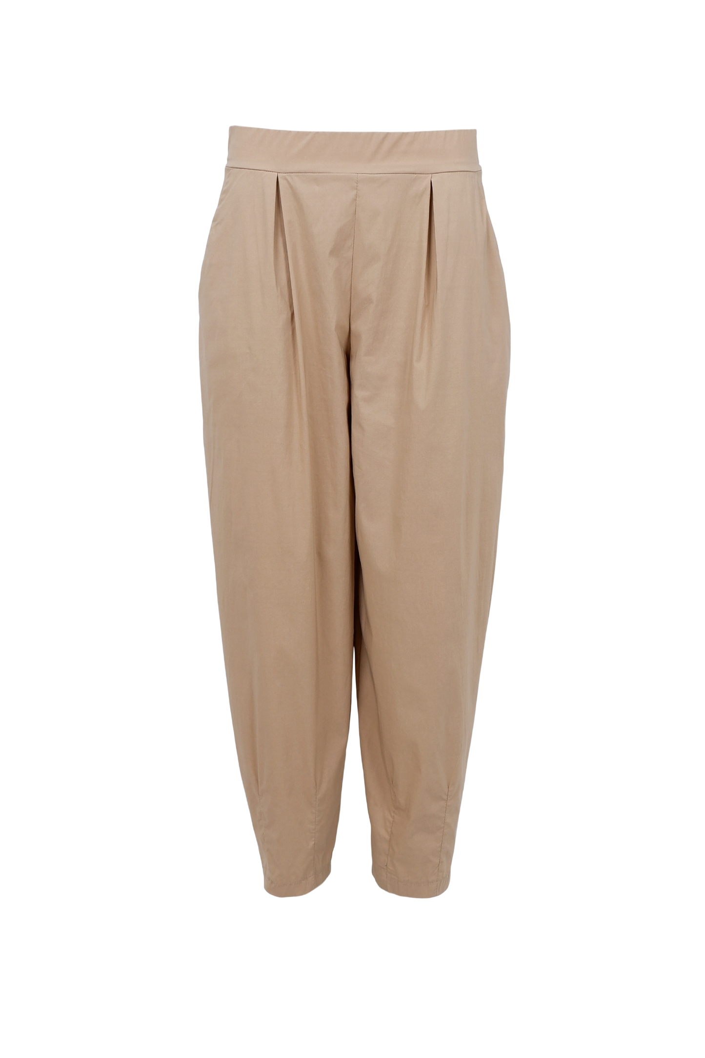 Sandfarvede barrel bukser i let materiale