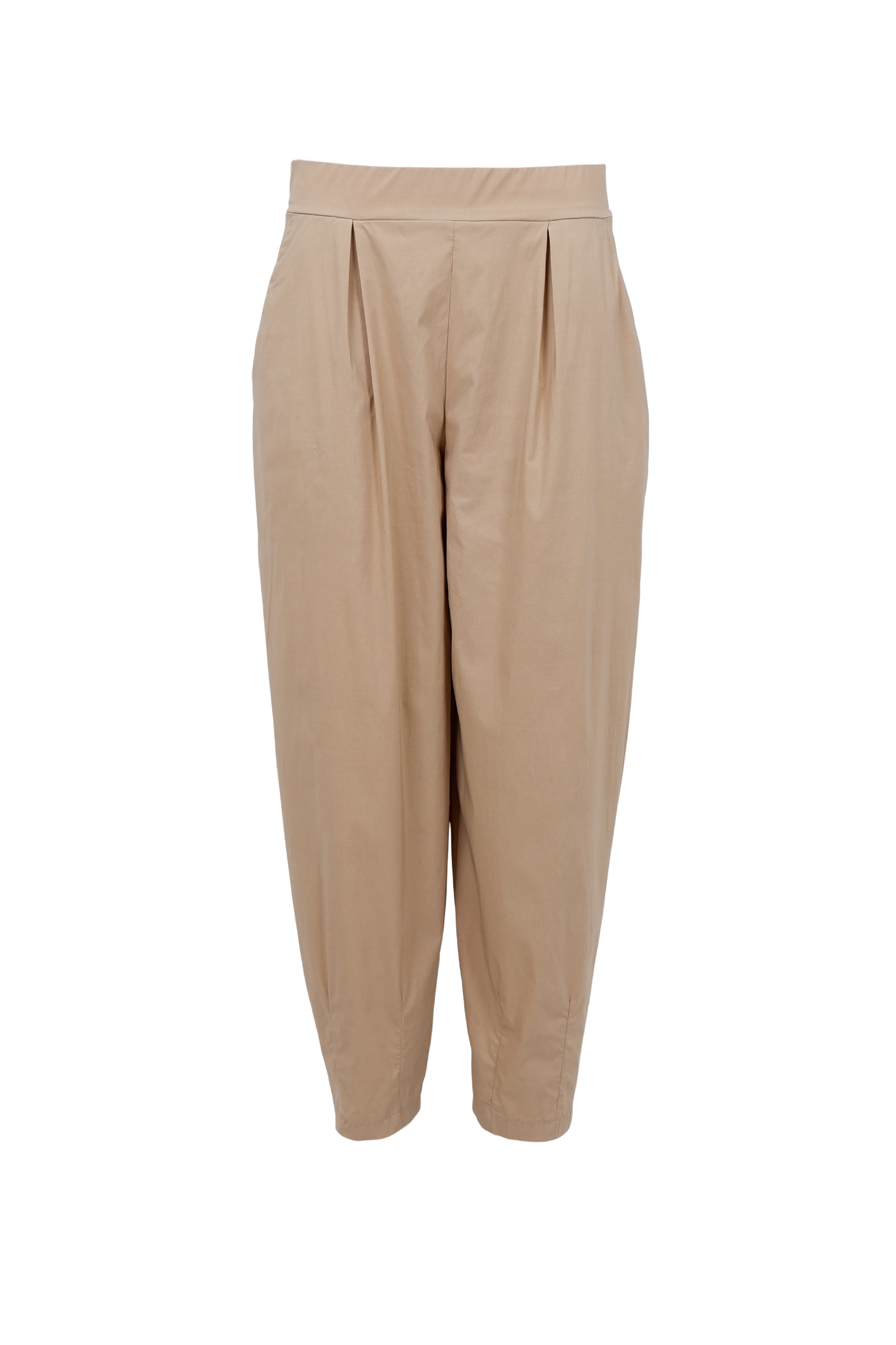 Sandfarvede barrel bukser i let materiale