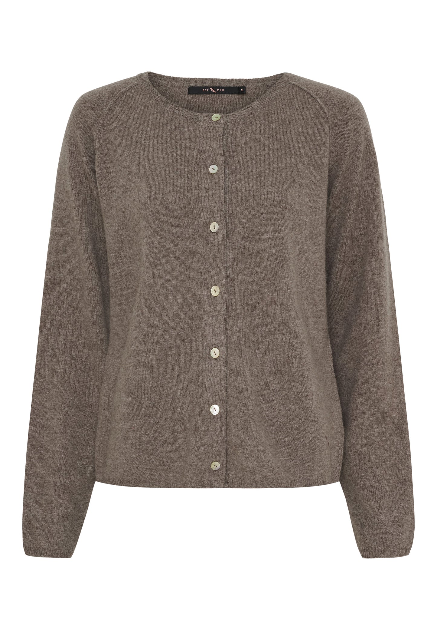 152394 | BTF CPH - Cashmere cardigan Brunmeleret