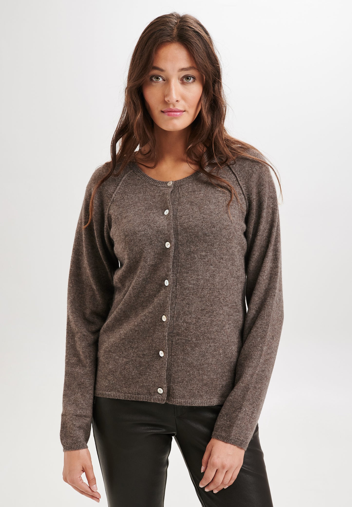 149366 | BTF CPH - Cashmere cardigan Mørkebrun