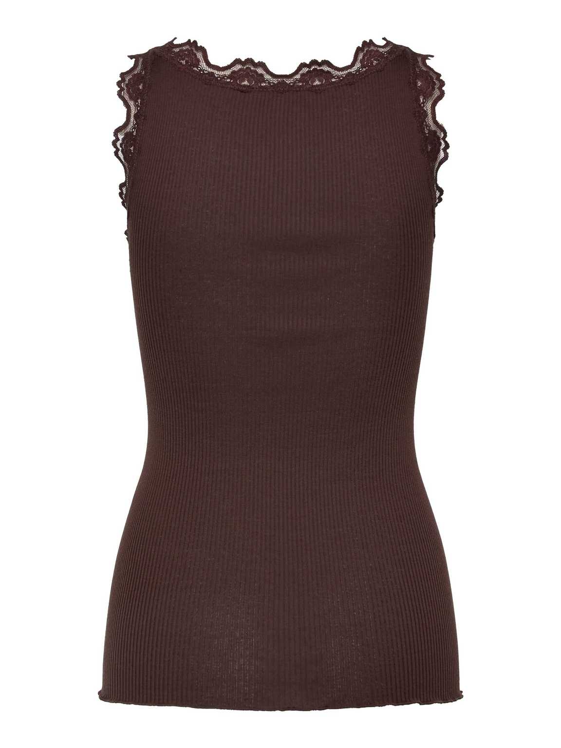 155573 | Rosemunde - Silk top Mørkebrun