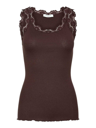 155573 | Rosemunde - Silk top Mørkebrun