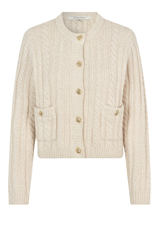 Cardigan i Beige fra SECOND FEMALE