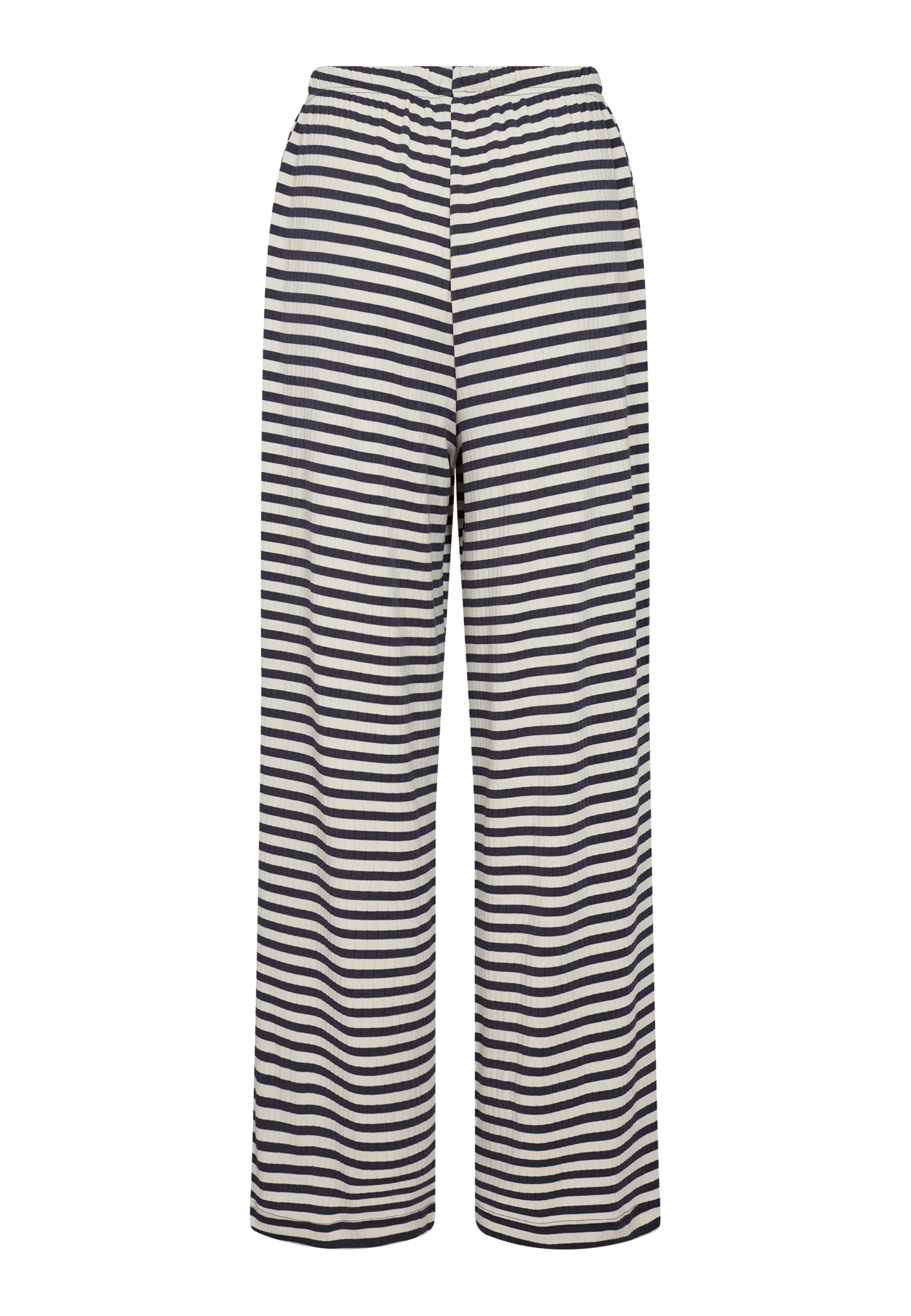 Stribede nat bukser fra JBS med brede ben set bagfra