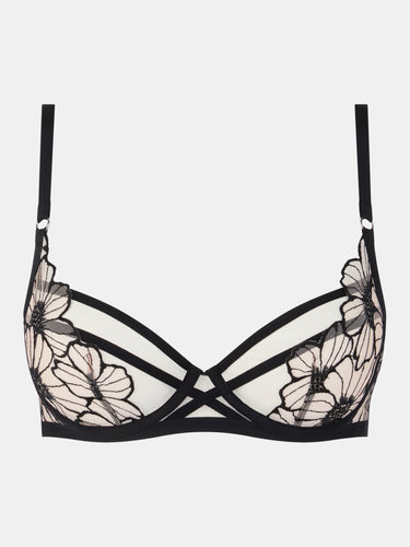 153830 | Chantelle - Lush Black/Soft Pink Sort mønstret