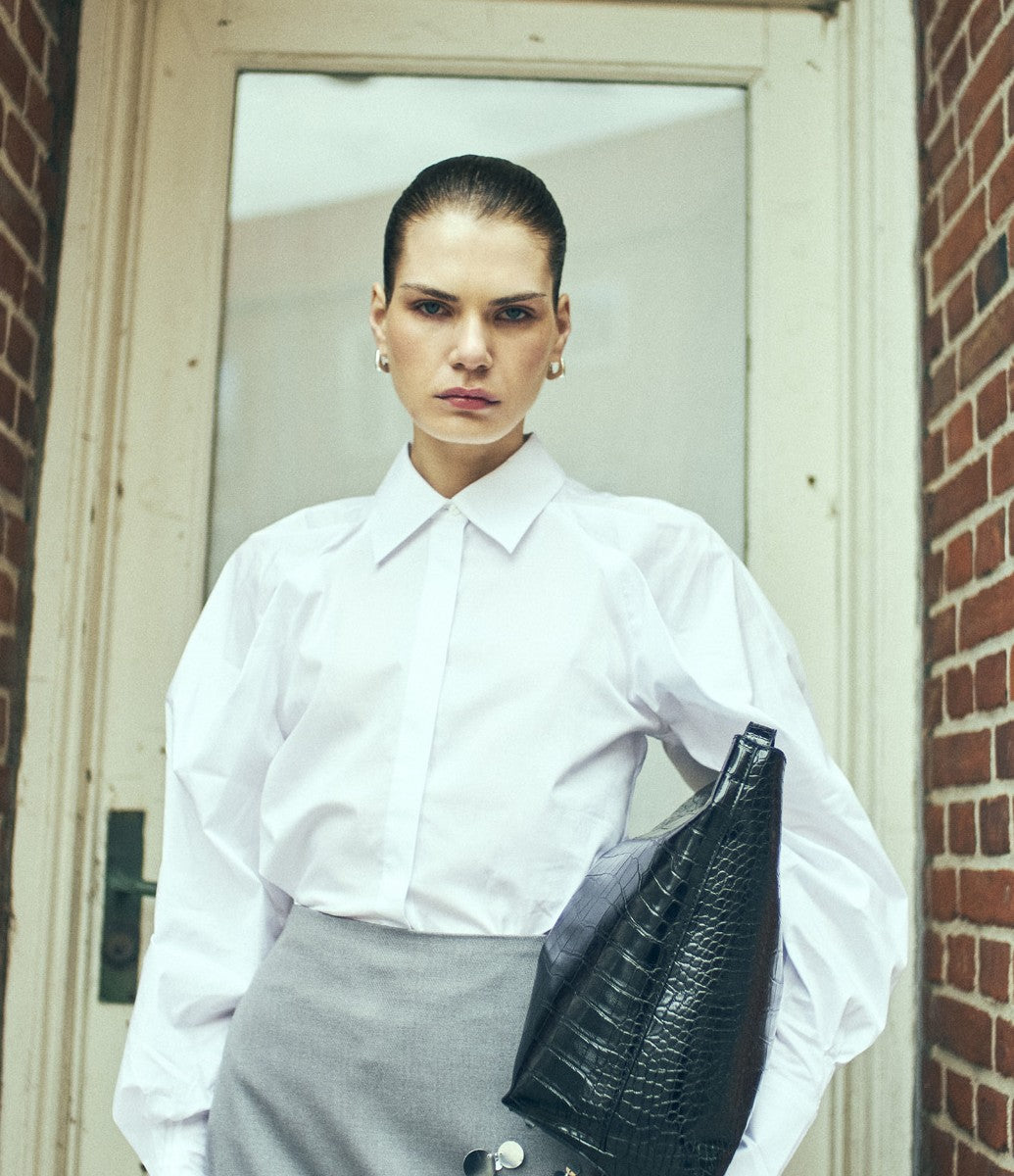 Hvid skjorte med store ærmer fra Copenhagen Muse