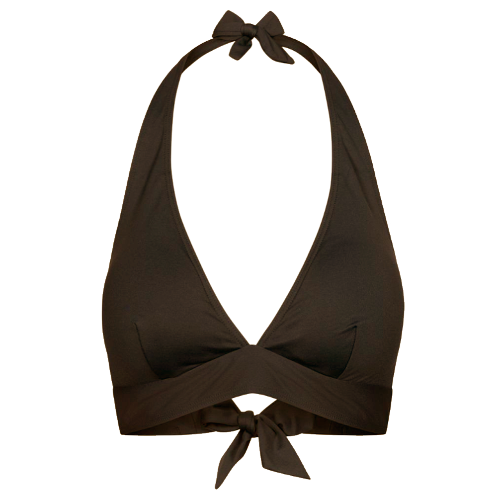 Halterneck bikinioverdel i mørkebrun fra Saltabad