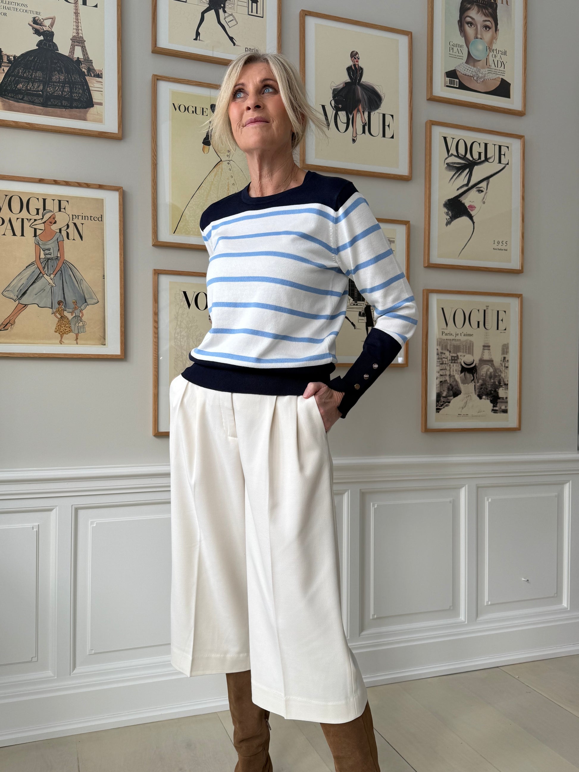 153945 | Freequent - Katie Blå mønstret