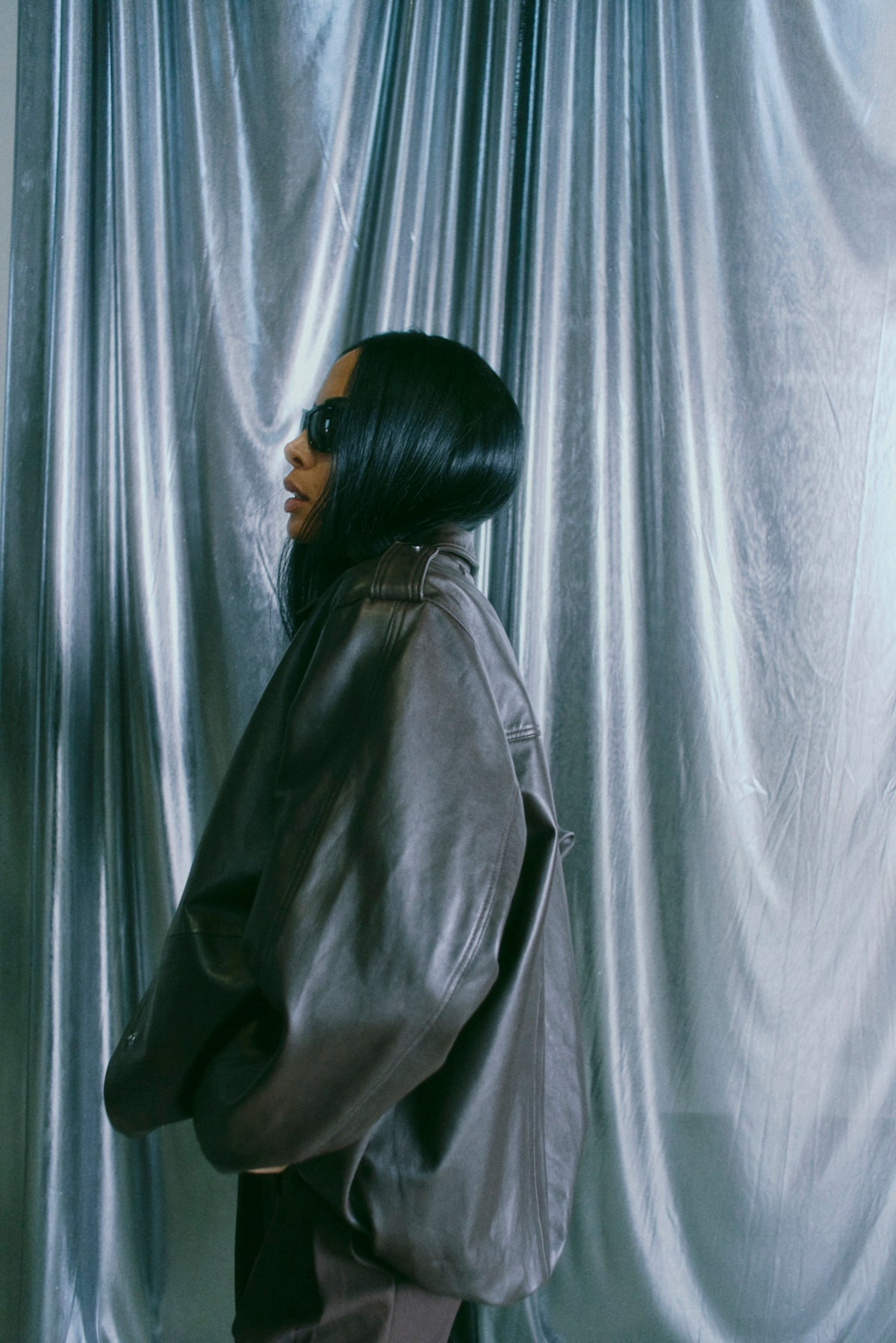 152997 | Copenhagen Muse - Royal Boxy Leather Jacket Sort