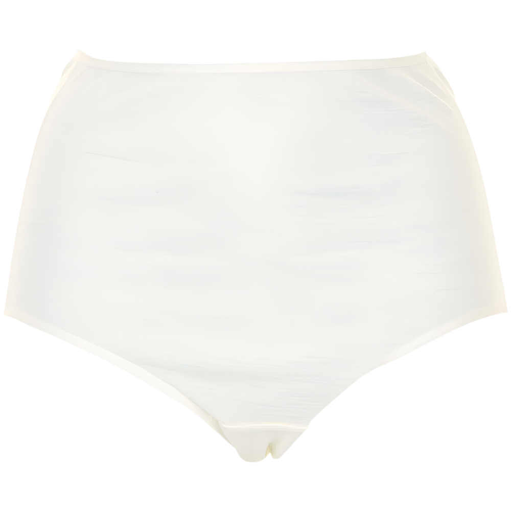 Off white maxitrusse i merinould med høj linning