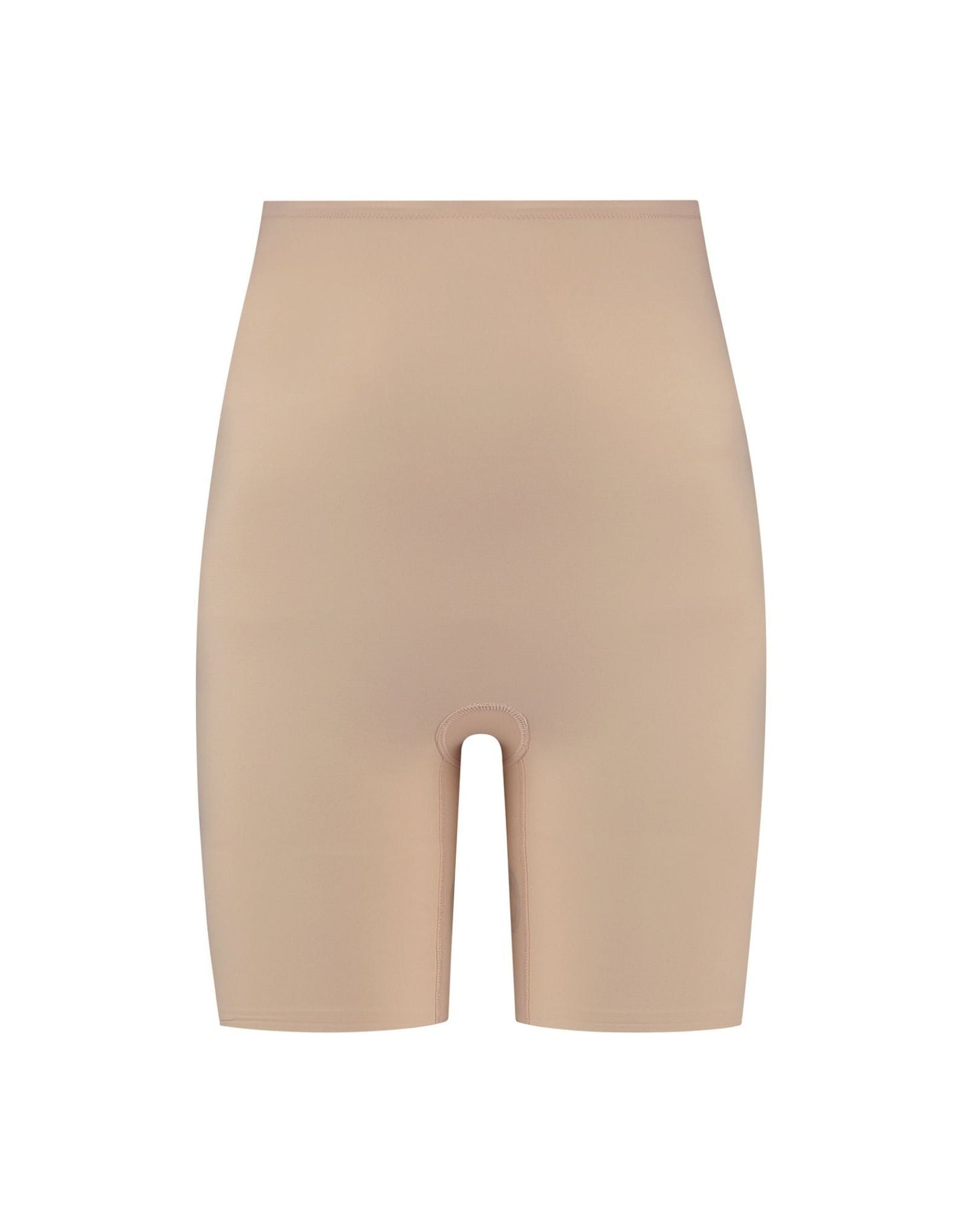 BYE BRA 151141 Shorts med høj talje i farven Pudder, nude, sømløst undertøj og shapewear, vist på hvid baggrund.