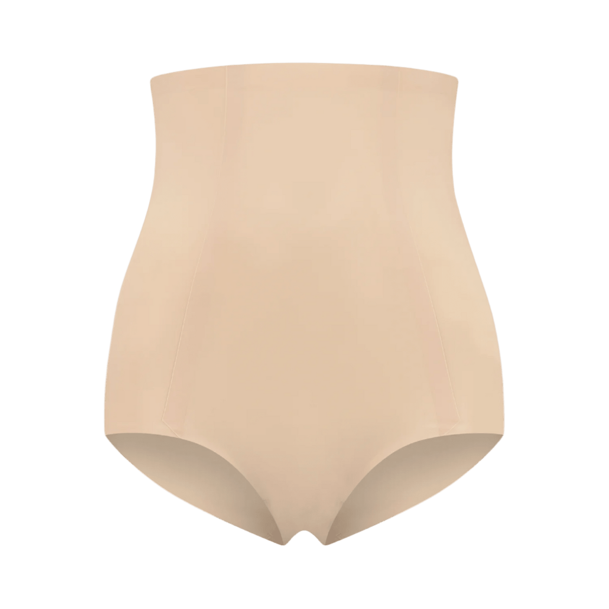 BYE BRA Smooth Essentials High Waist B Pudder shapewear i beige, sømløst design, vist på en ensfarvet baggrund.