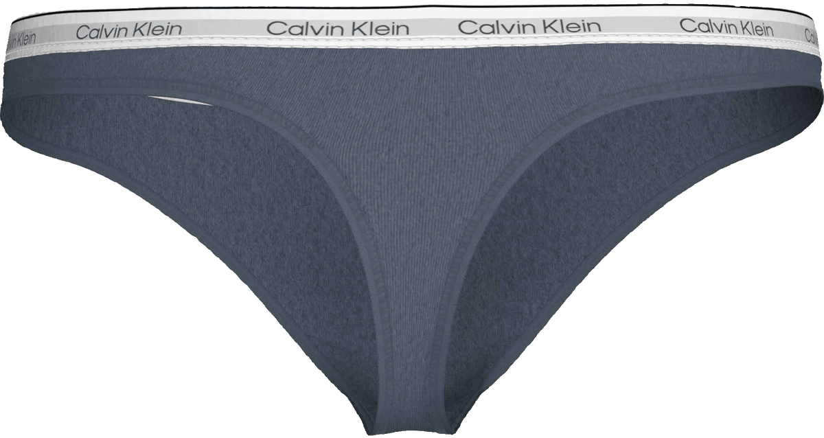 Blå 156446 | Calvin Klein – 3 FOR 399,- Blå g-streng med hvid elastisk linning med gentaget tekst.