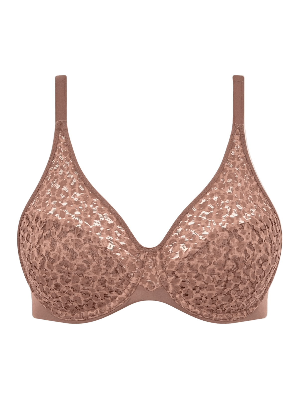 Chantelle EasyFeel Norah Wild Brown-bh med fuld skål og justerbare stropper, vist på hvid baggrund for et elegant look.