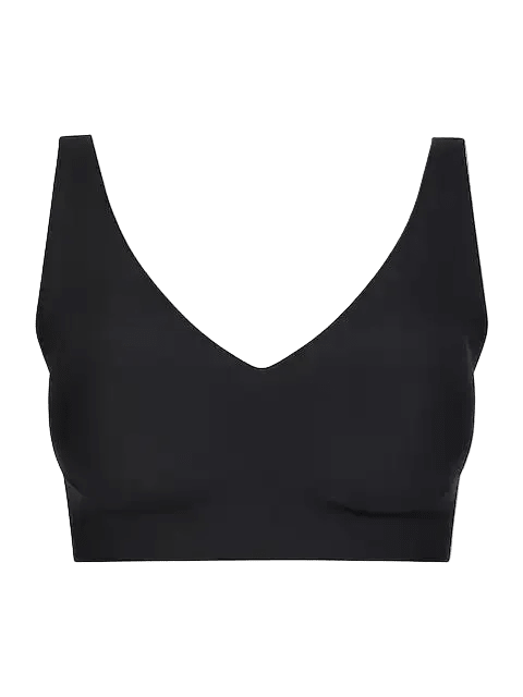 Chantelle Seamless Soft Stretch Power Sort bralette, sort, brede stropper, polstrede skåle, på hvid baggrund.