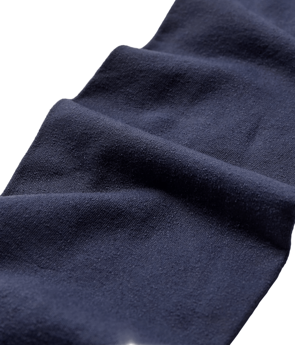 Nærbillede af sammenfoldet Decoy – Microfiber 60D Blå strømpebukser, der viser det strukturerede, bløde, mørkeblå stof.