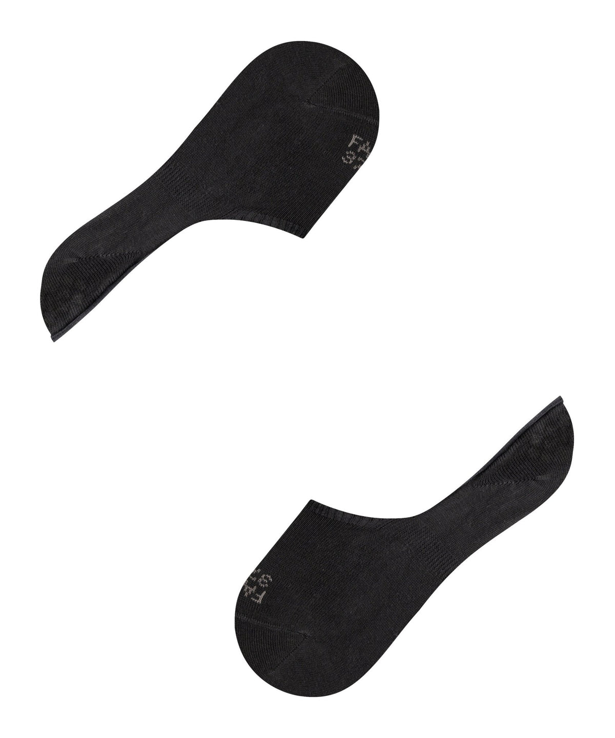 To par Falke 141282 Step High Cut Sort-sokker, sorte, afbildet skråt på en hvid baggrund.