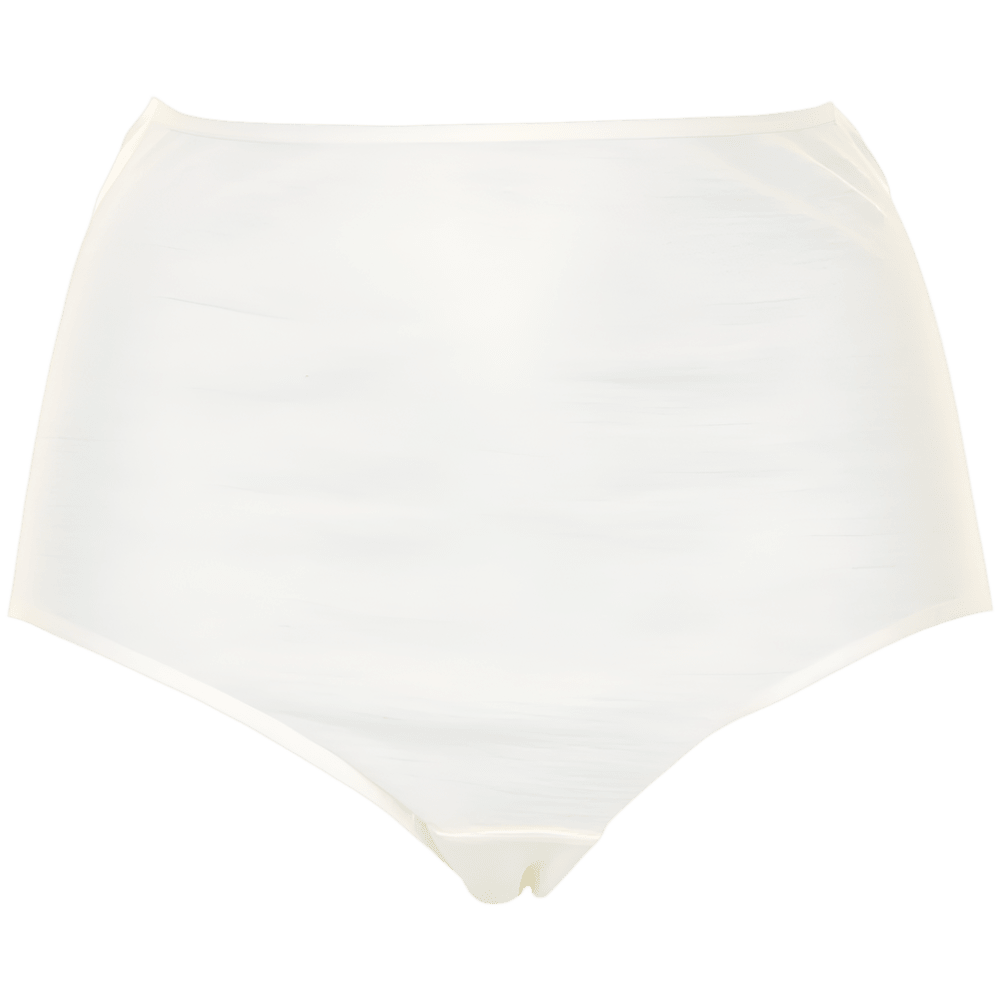 FEMILET Juliana 139393 off-white trusser med høj talje, vist på en ensfarvet lys baggrund.