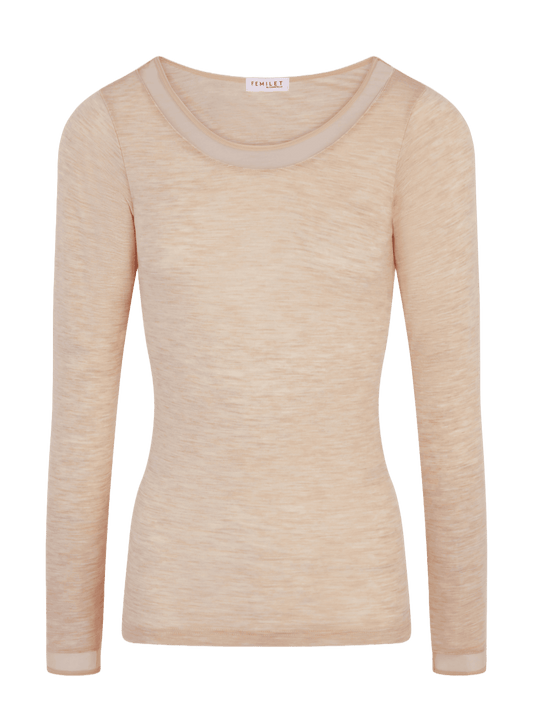 Uldundertrøje i Beige fra FEMILET