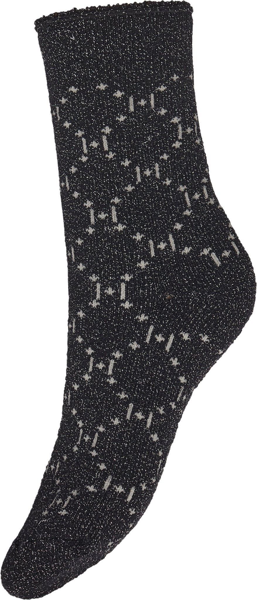 Et enkelt sort »HYPE THE DETAIL Cosy Socks«-logo med et hvidt mønster, afbildet stående på en hvid baggrund.