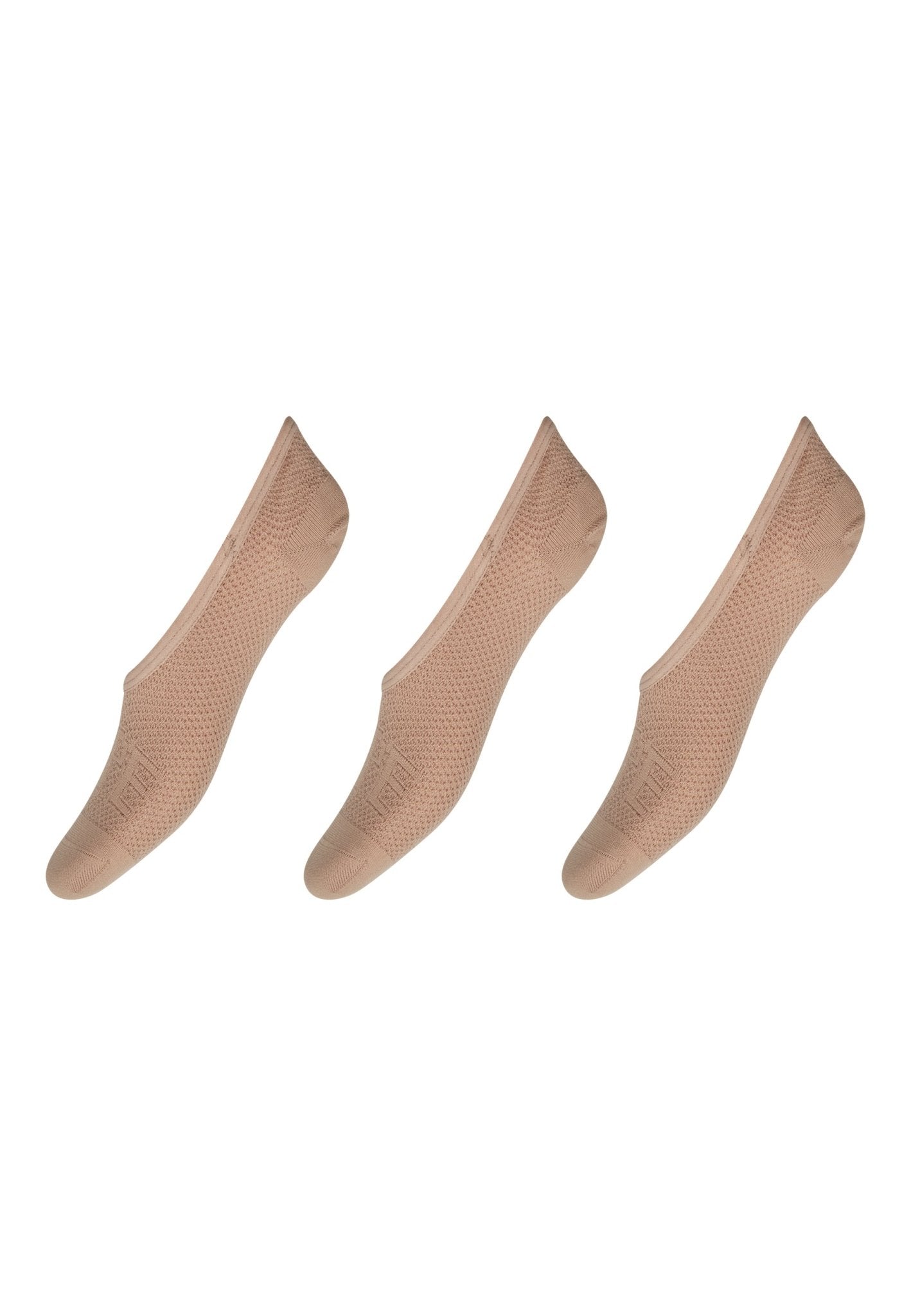 Tre par HYPE THE DETAIL Fusling 3-Pack Pudder-sokker vises side om side på en hvid baggrund.