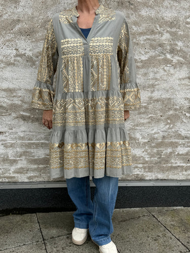 154196 | Greek Archaic Kori - Classic triangle ruffles Grå