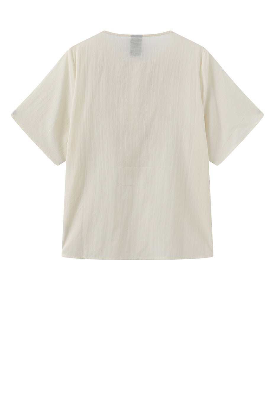 Bagfra-billede af Luxzuz Viva Off White 155131, ensfarvet T-shirt med korte ærmer, vist på hvid baggrund.