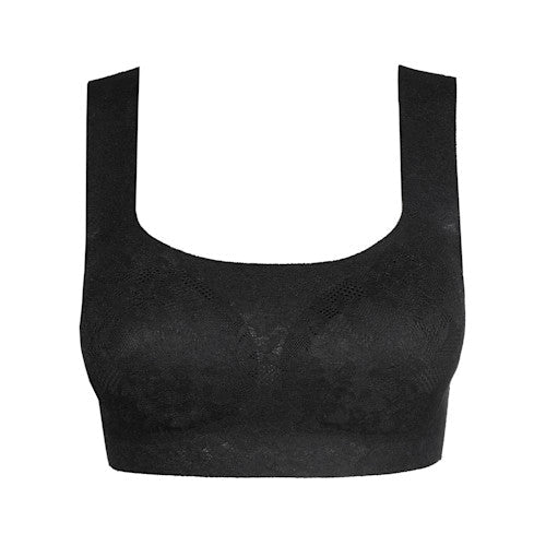 Marie Jo 156390 | SOFT STUDIO sort ZWA-bralette med rund halsudskæring, brede stropper og strukturdetaljer.