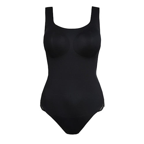 Sort Marie Jo 156391 SOFT STUDIO sort ZWA ærmeløs bodysuit med rund halsudskæring.