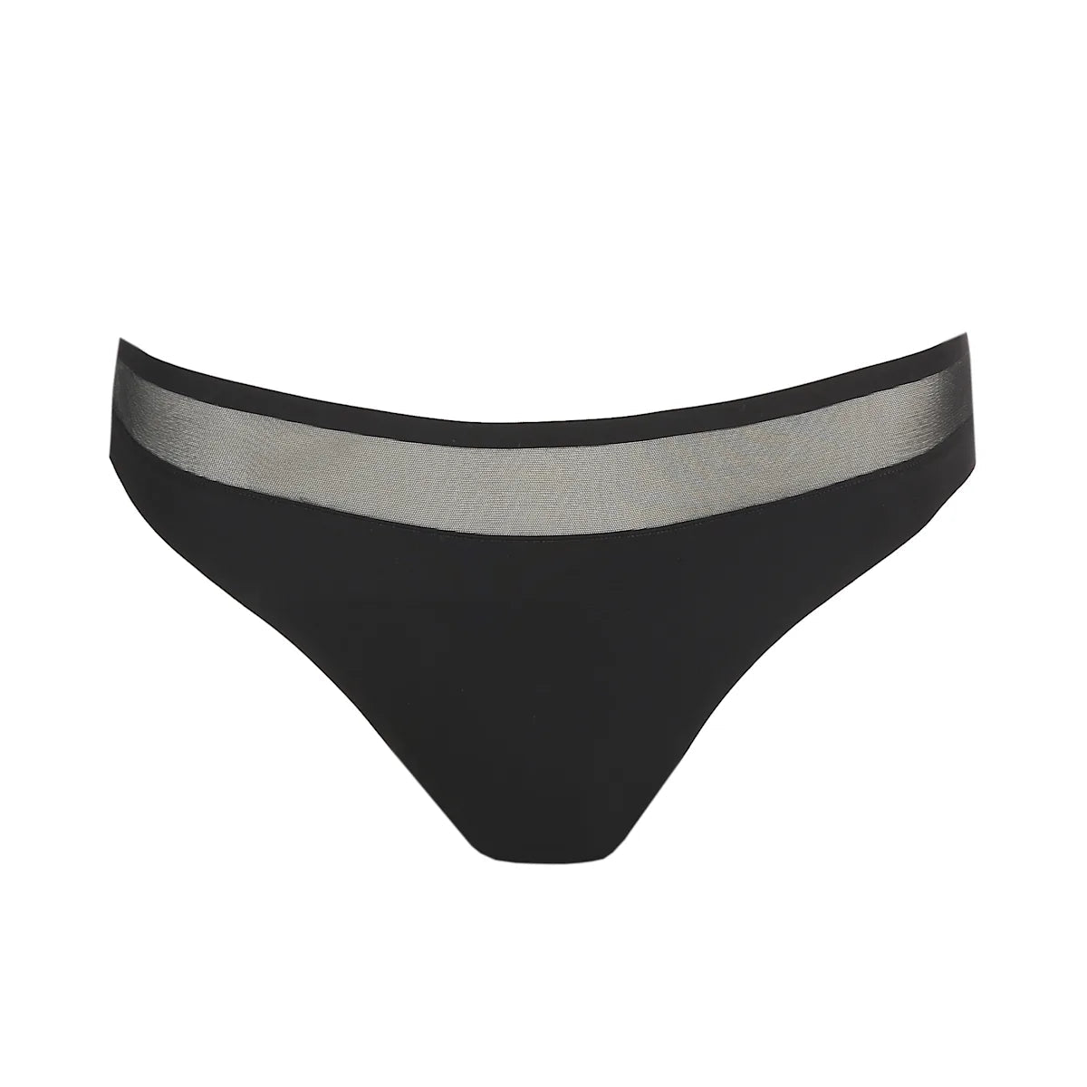 Marie Jo – LOUIE sort bikini-inspireret undertøj med en gennemsigtig mesh-taljebånd.