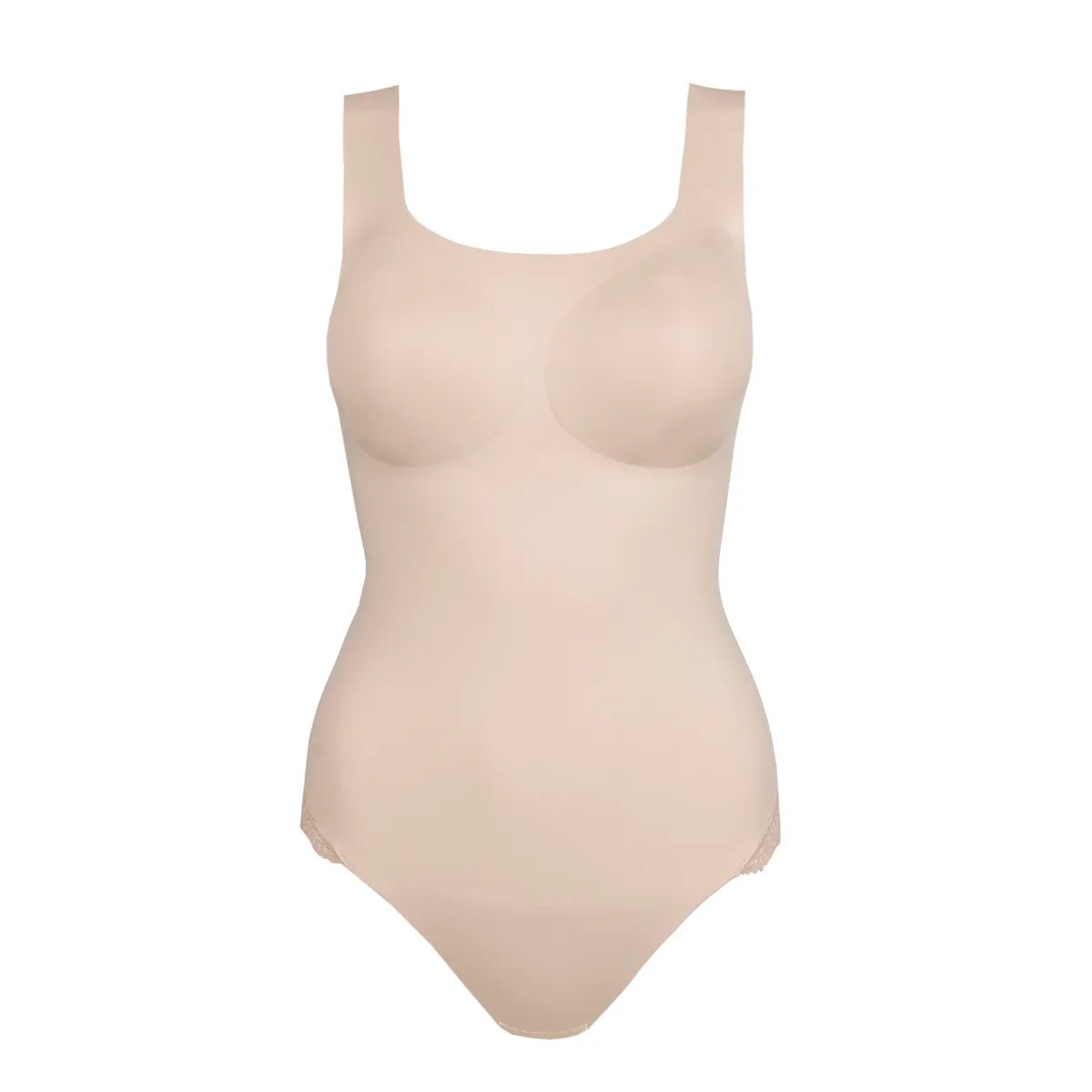 Ærmeløs bodysuit i farven Caffé latte med rund halsudskæring fra Marie Jo - SOFT STUDIO-kollektionen 0403046 CAL.