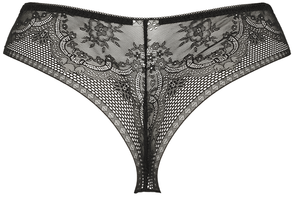 Missya Seamless flerfarvede trusser med høj talje, sort blonder, blomster- og geometriske mønstre samt usynlig finish.