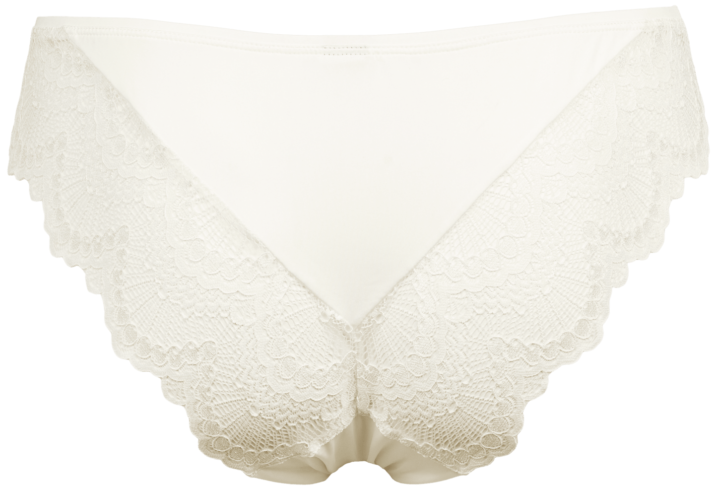 Missya Tanya Ivory Off white trusse med bølget kant, vist fladt på en ensfarvet baggrund.