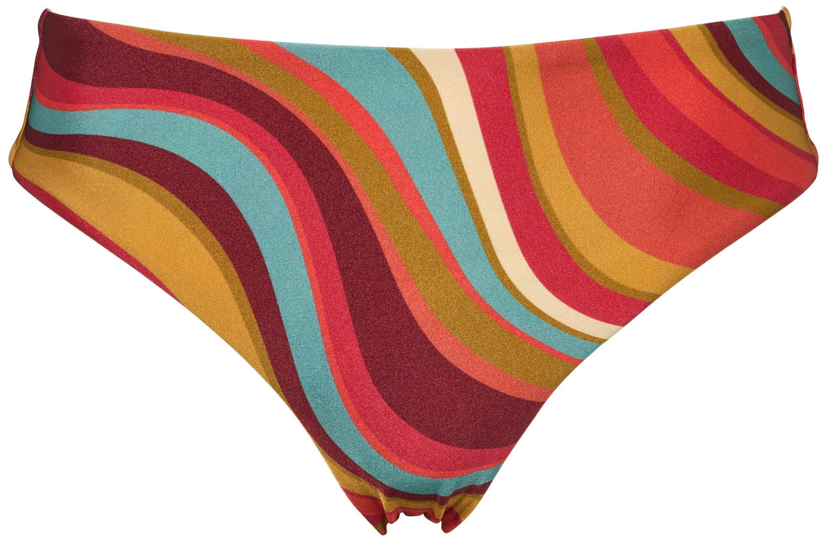 Missya Lucca Multicolour: Retro, hurtigtørrende bikinitrusser med farverigt swirl-mønster fra Missya.