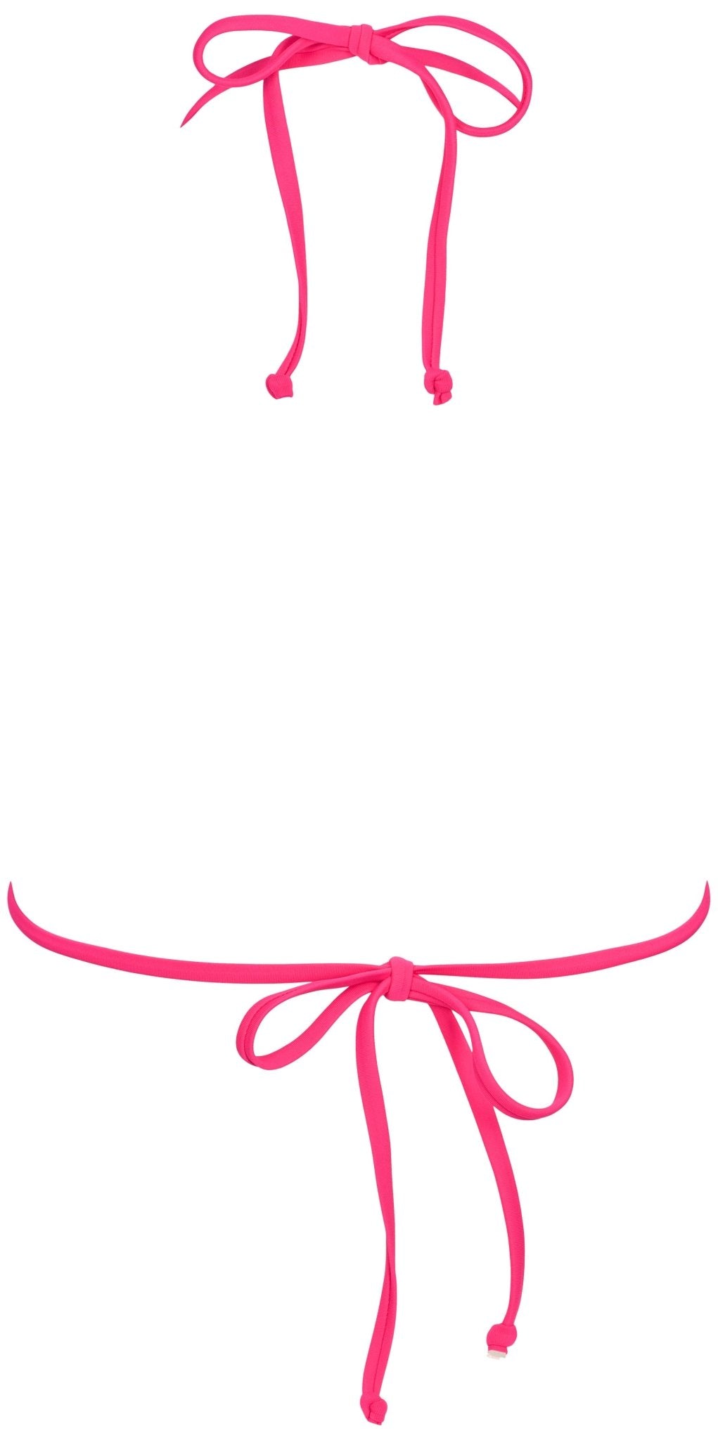 To Missya Phoenix Pink 154549 trekantede bikinitoppe med sløjfer, vist isoleret på hvid baggrund.