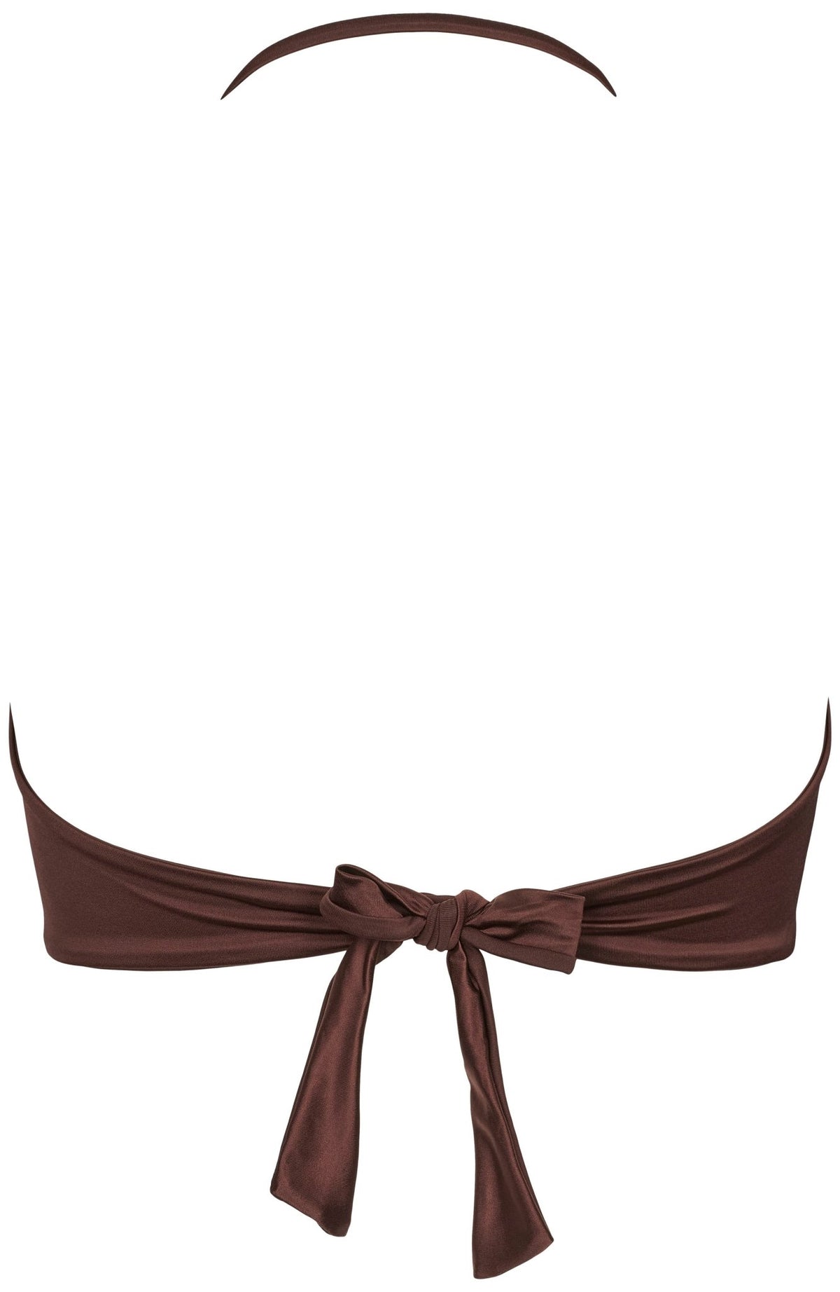 Missya Fiji Brun-bikinitop set bagfra med en bundet sløjfe og halterneck-stropper.