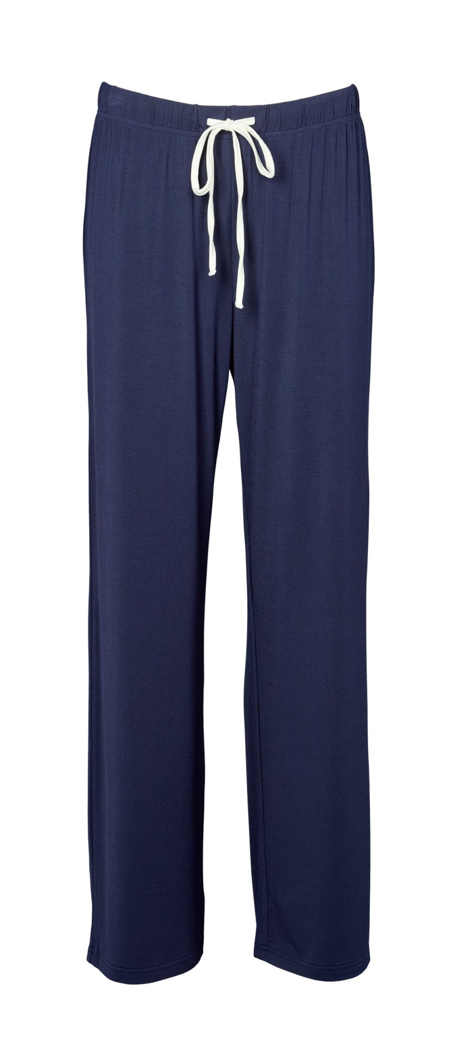 Missya Softness Mørkeblå loungebukser, marineblå med hvid snøre og brede ben for ekstra komfort.