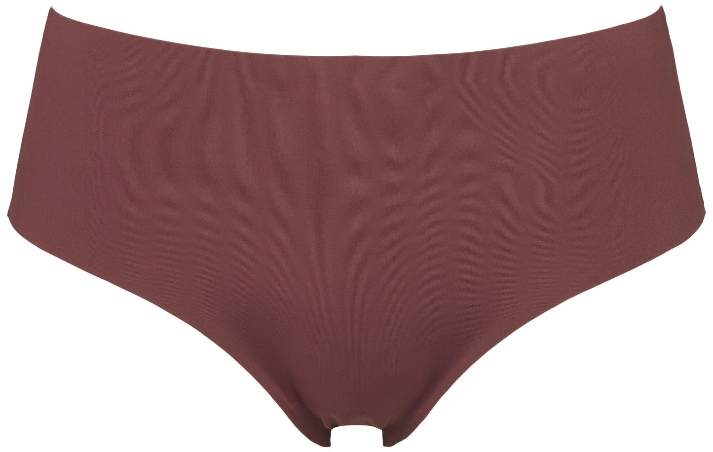 Missya 155676 Seamless 3-pak brun trusser med høj talje til kvinder i mauve, usynlig finish, vist på hvid baggrund.