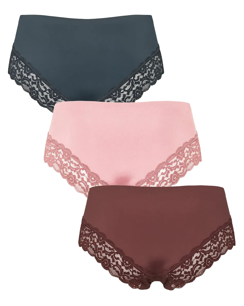 155677 | Missya - Seamless w Lace 3-Pack Brun