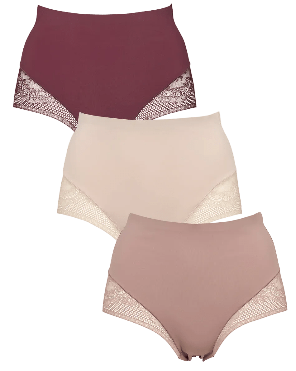 155678 | Missya - Seamless w Lace 3-Pack Bordeaux