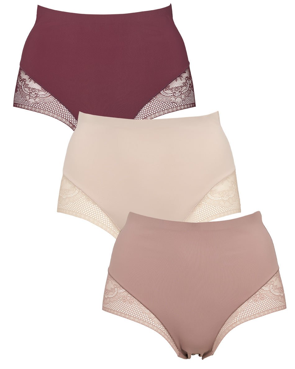 155678 | Missya - Seamless w Lace 3-Pack Bordeaux