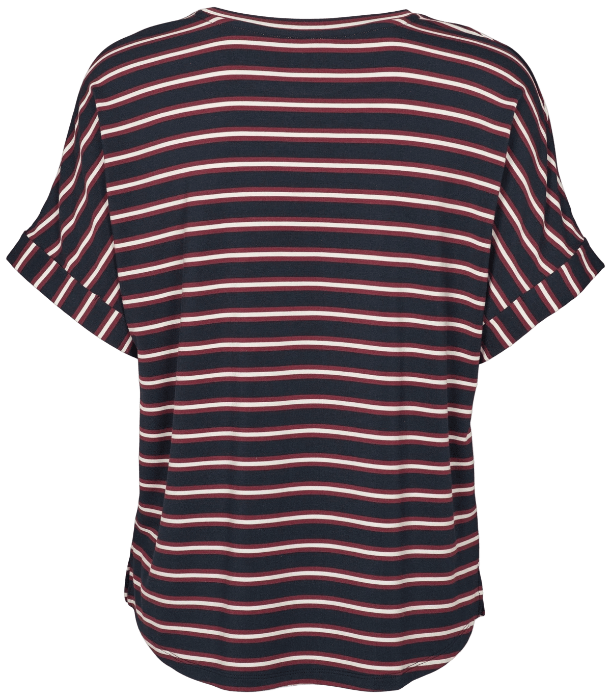 Missya 155980 Sodftness Blå mønstret: T-shirt med korte ærmer og hvide og røde striber – perfekt til enhver hverdagsgarderobe.