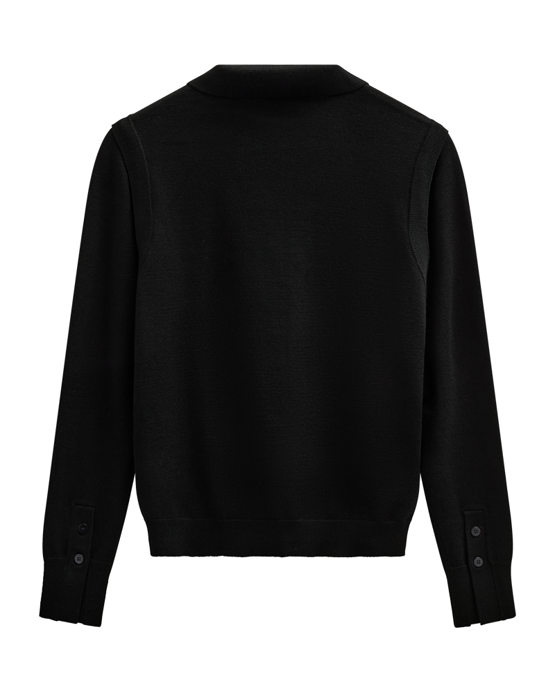 Sort strikpolo fra Copenhagen Muse set bagfra