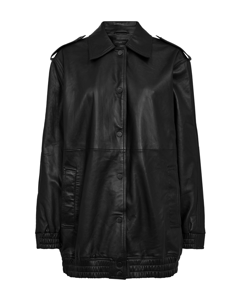 152997 | Copenhagen Muse - Royal Boxy Leather Jacket Sort