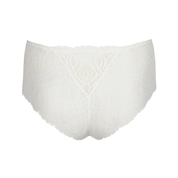 PrimaDonna Salerno hipster-trusser i offwhite med blonder, set bagfra på hvid baggrund.