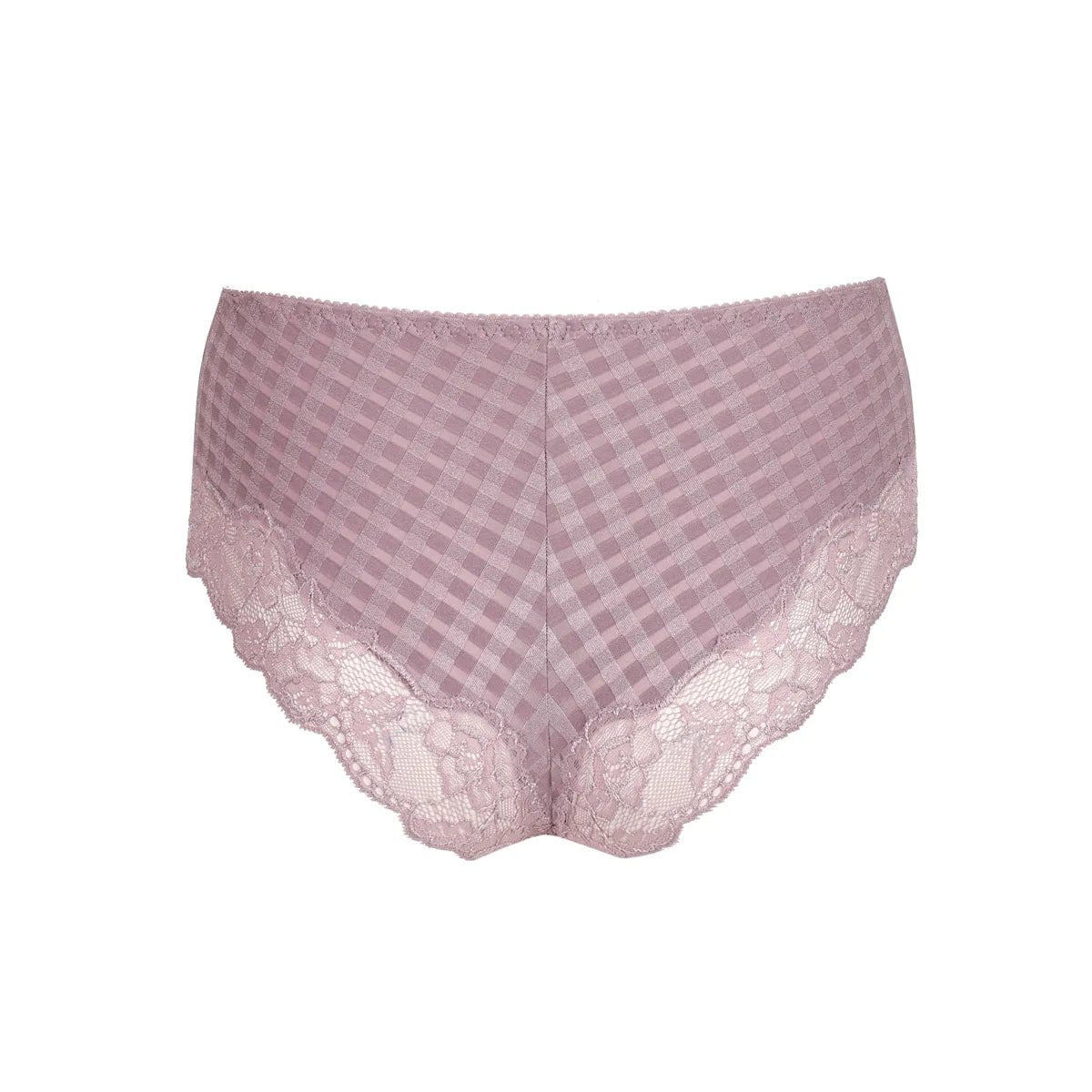PrimaDonna Madison Soft Sand Lyng hipster med elegant blondemønster og ternet mønster samt blonderkant ved benåbningerne.