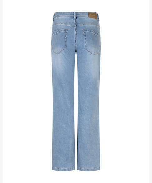 Red Button Colette L33 Lys-jeans i lysblå, set bagfra med to baglommer og et brunt mærke på linningen.