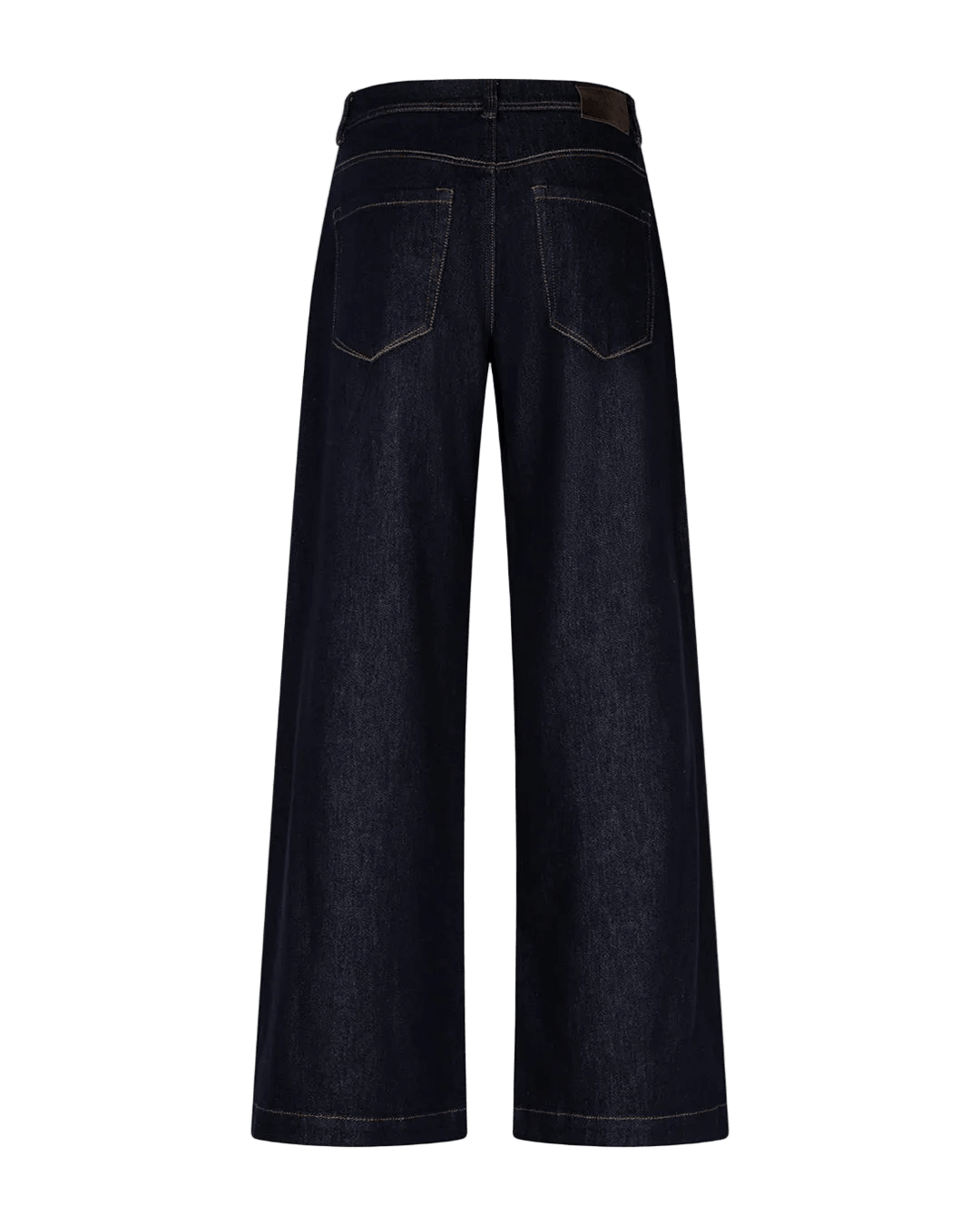 Red Button Claudine L 31-jeans i mørk denim, bred benvidde, store baglommer og lige nedkant.